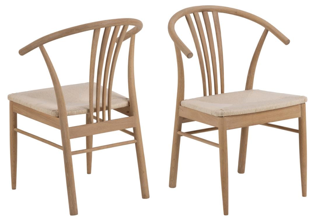 Actona Scaun din lemn, I_York Alb / Natural, l54xA54xH83 cm