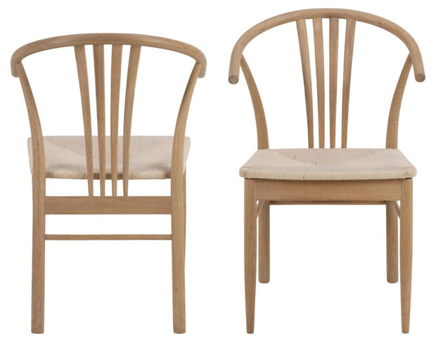 Actona Scaun din lemn, I_York Alb / Natural, l54xA54xH83 cm