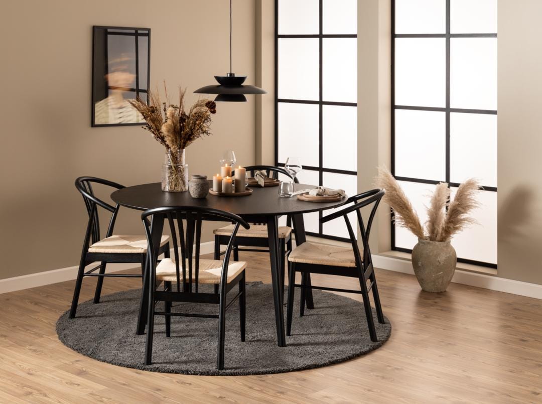 Actona Scaun din lemn, I_York Alb / Negru, l54xA54xH83 cm