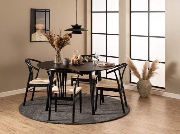 Actona Scaun din lemn, I_York Alb / Negru, l54xA54xH83 cm