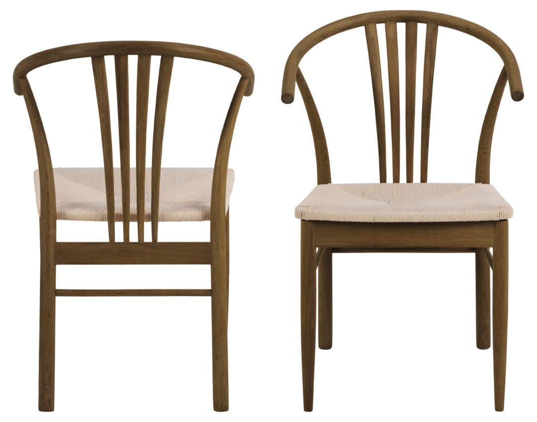 Actona Scaun din lemn, I_York Gri / Natural, l54xA54xH83 cm