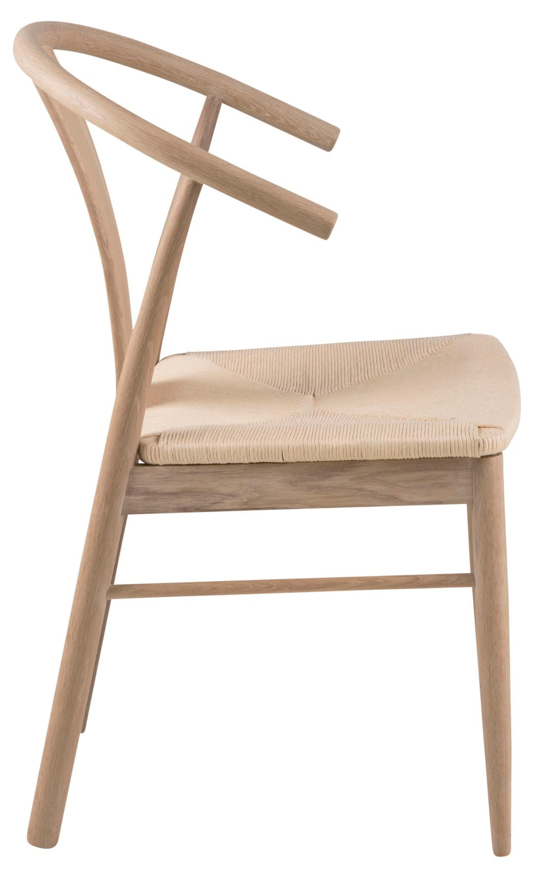 Actona Scaun din lemn, Janik Alb / Natural, l54xA54xH83 cm