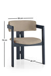 Scaun din lemn, tapitat cu stofa CO-002 Bej / Negru, l58xA49xH76 cm (3)