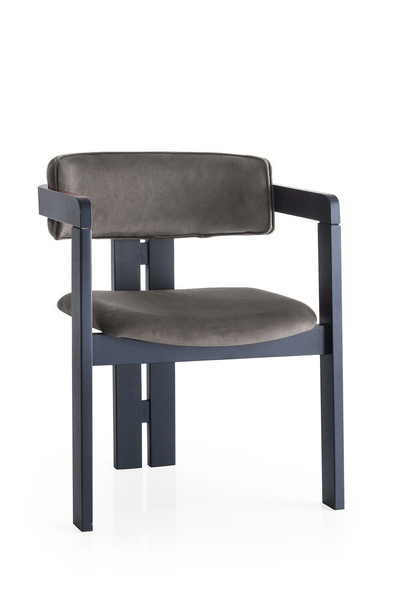 Scaun din lemn, tapitat cu stofa CO-009 Cappuccino / Negru, l58xA49xH76 cm (1)