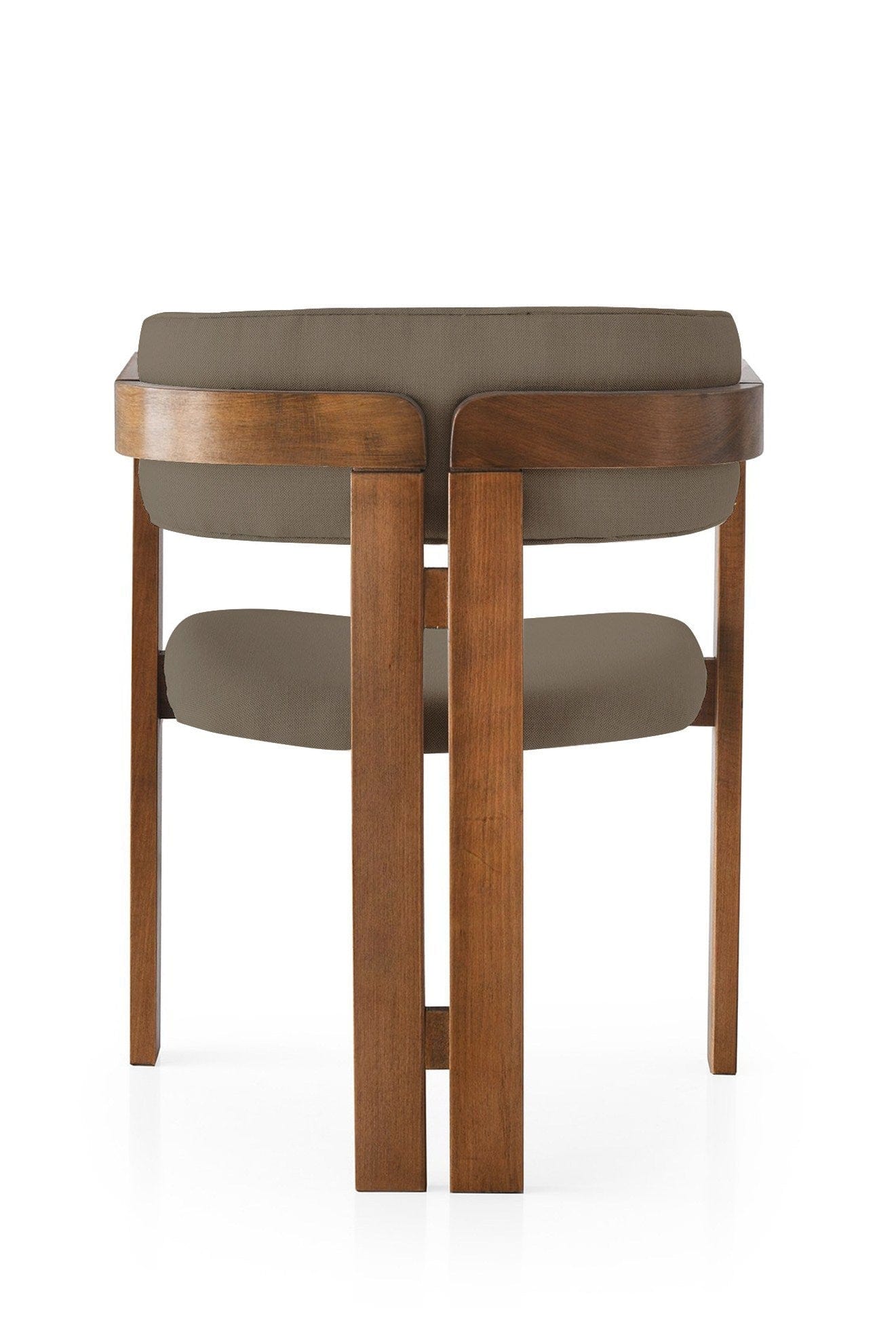 Scaun din lemn, tapitat cu stofa CO-012 Cappuccino / Nuc, l58xA49xH76 cm (2)