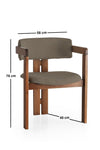 Scaun din lemn, tapitat cu stofa CO-012 Cappuccino / Nuc, l58xA49xH76 cm (3)