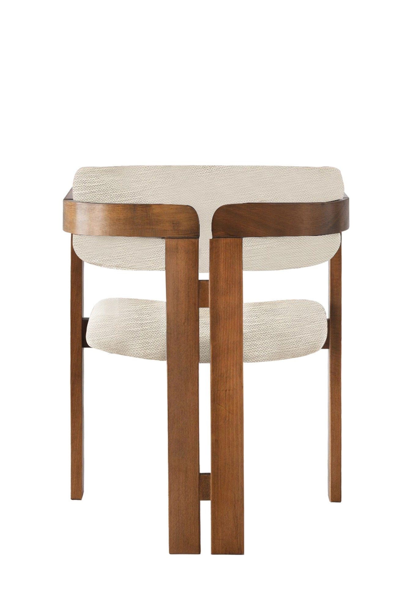 Scaun din lemn, tapitat cu stofa CO-015 Crem / Nuc, l58xA49xH76 cm (1)