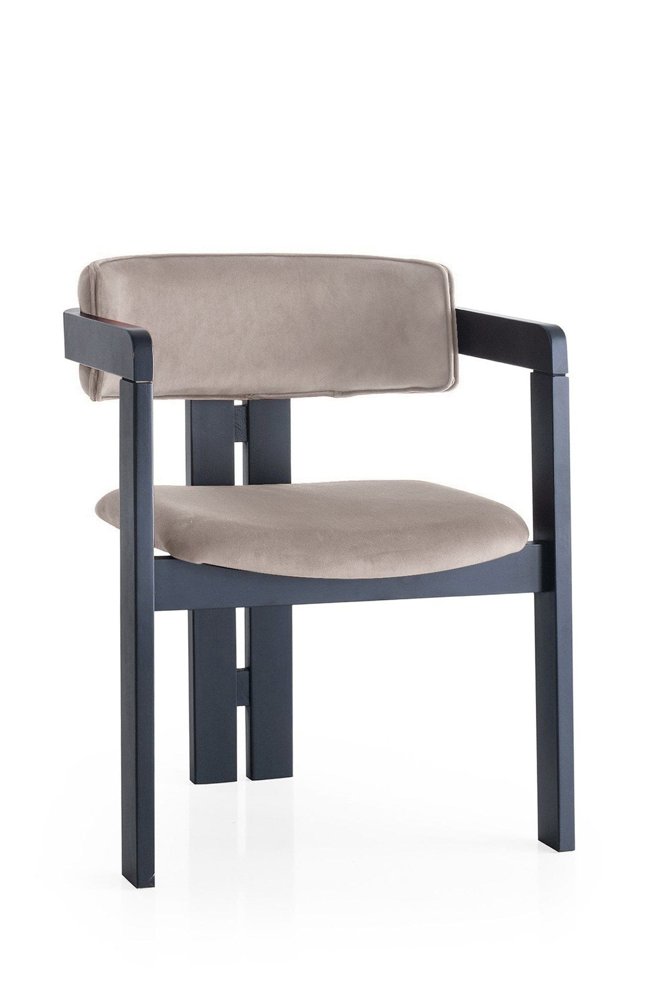 Scaun din lemn, tapitat cu stofa CO-020 Bej / Negru, l58xA49xH76 cm (1)