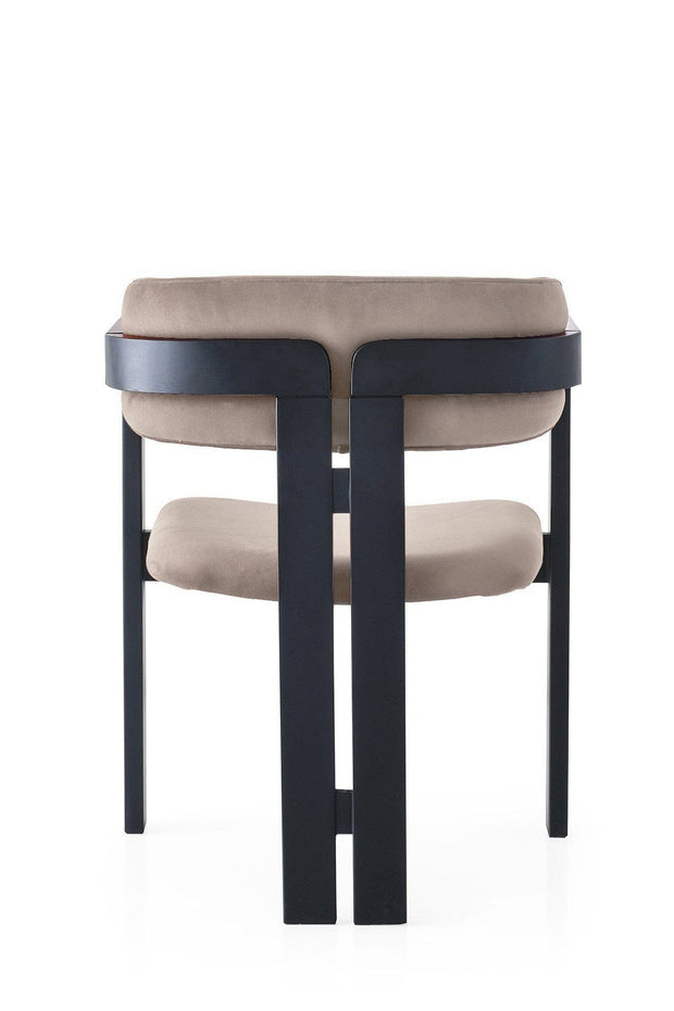 Scaun din lemn, tapitat cu stofa CO-020 Bej / Negru, l58xA49xH76 cm (2)