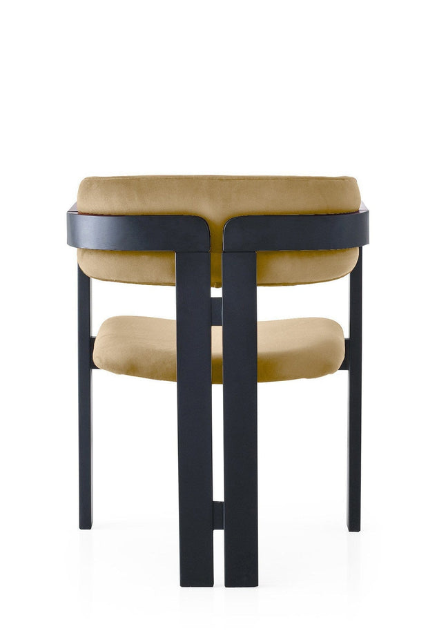 Scaun din lemn, tapitat cu stofa CO-021 Galben / Negru, l58xA49xH76 cm (2)