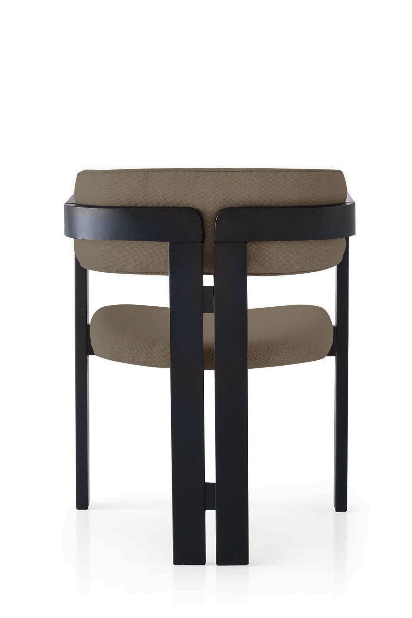 Scaun din lemn, tapitat cu stofa CO-025 Maro / Negru, l58xA49xH76 cm (2)