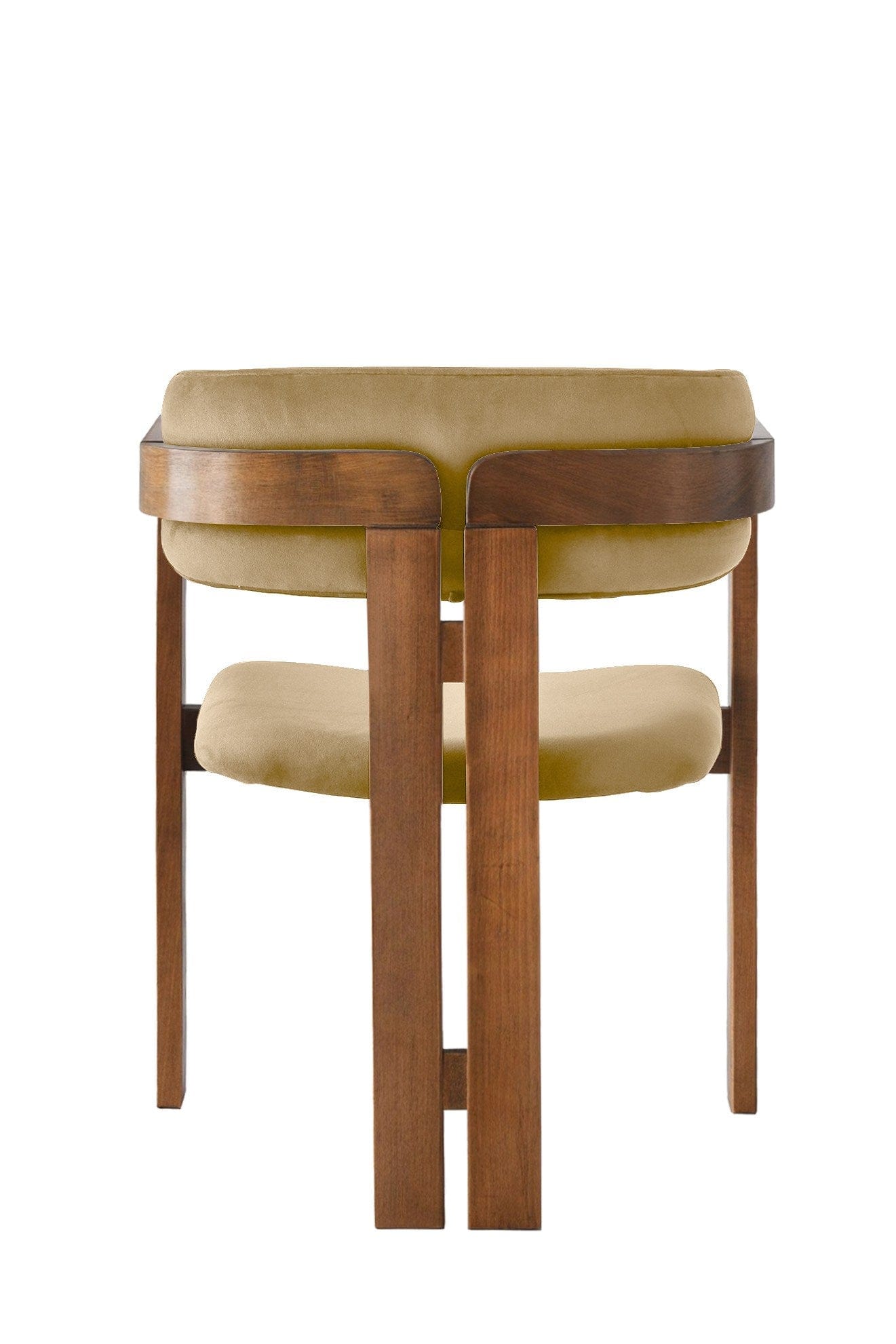 Scaun din lemn, tapitat cu stofa CO-027 Galben / Nuc, l58xA49xH76 cm (2)