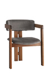 Scaun din lemn, tapitat cu stofa CO-029 Gri / Nuc, l58xA49xH76 cm (1)
