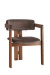 Asir Scaun din lemn, tapitat cu stofa CO-030 Maro / Nuc, l58xA49xH76 cm