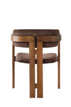Asir Scaun din lemn, tapitat cu stofa CO-030 Maro / Nuc, l58xA49xH76 cm