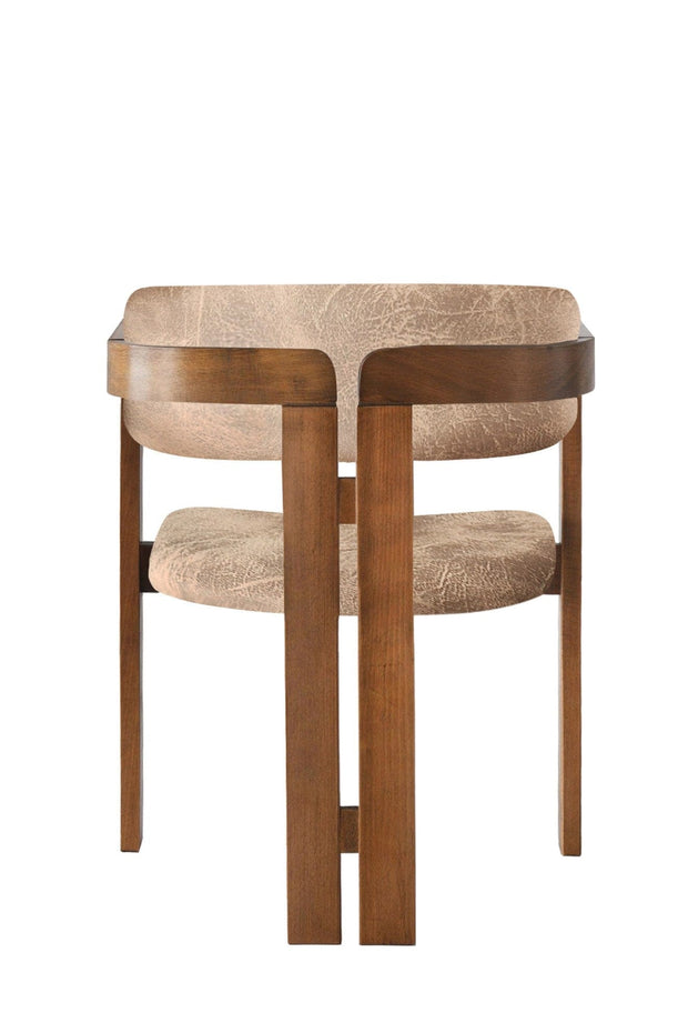 Asir Scaun din lemn, tapitat cu stofa CO-032 Bej / Nuc, l58xA49xH76 cm