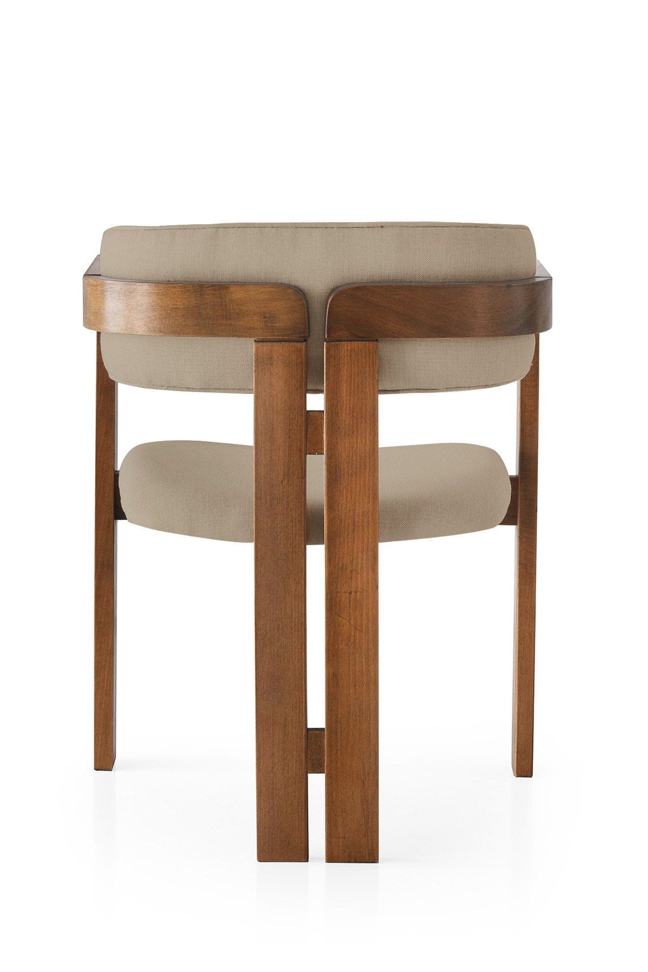 Scaun din lemn, tapitat cu stofa CO-033 Bej / Nuc, l58xA49xH76 cm (2)