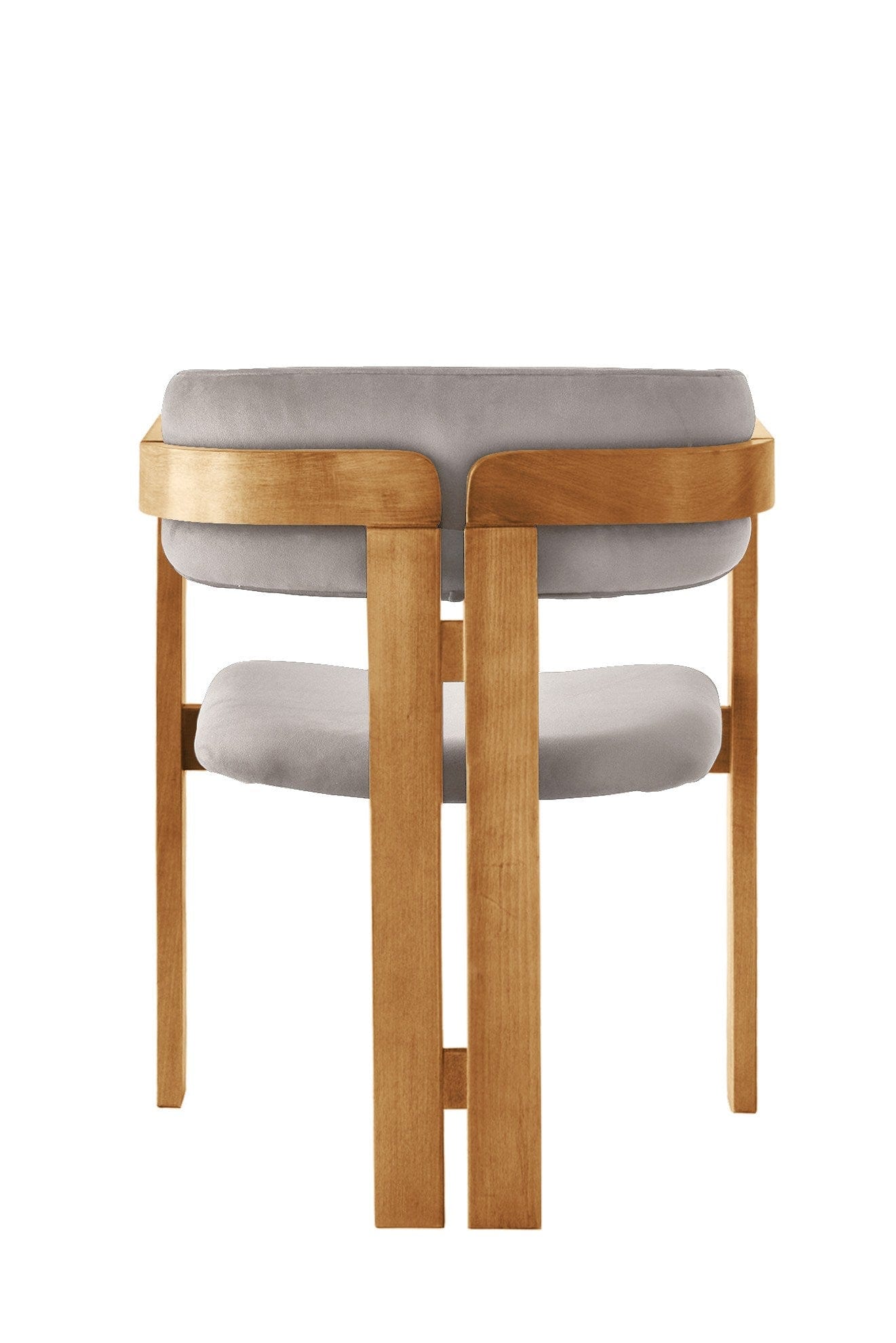 Scaun din lemn, tapitat cu stofa CO-035 Gri / Stejar, l58xA49xH76 cm (2)