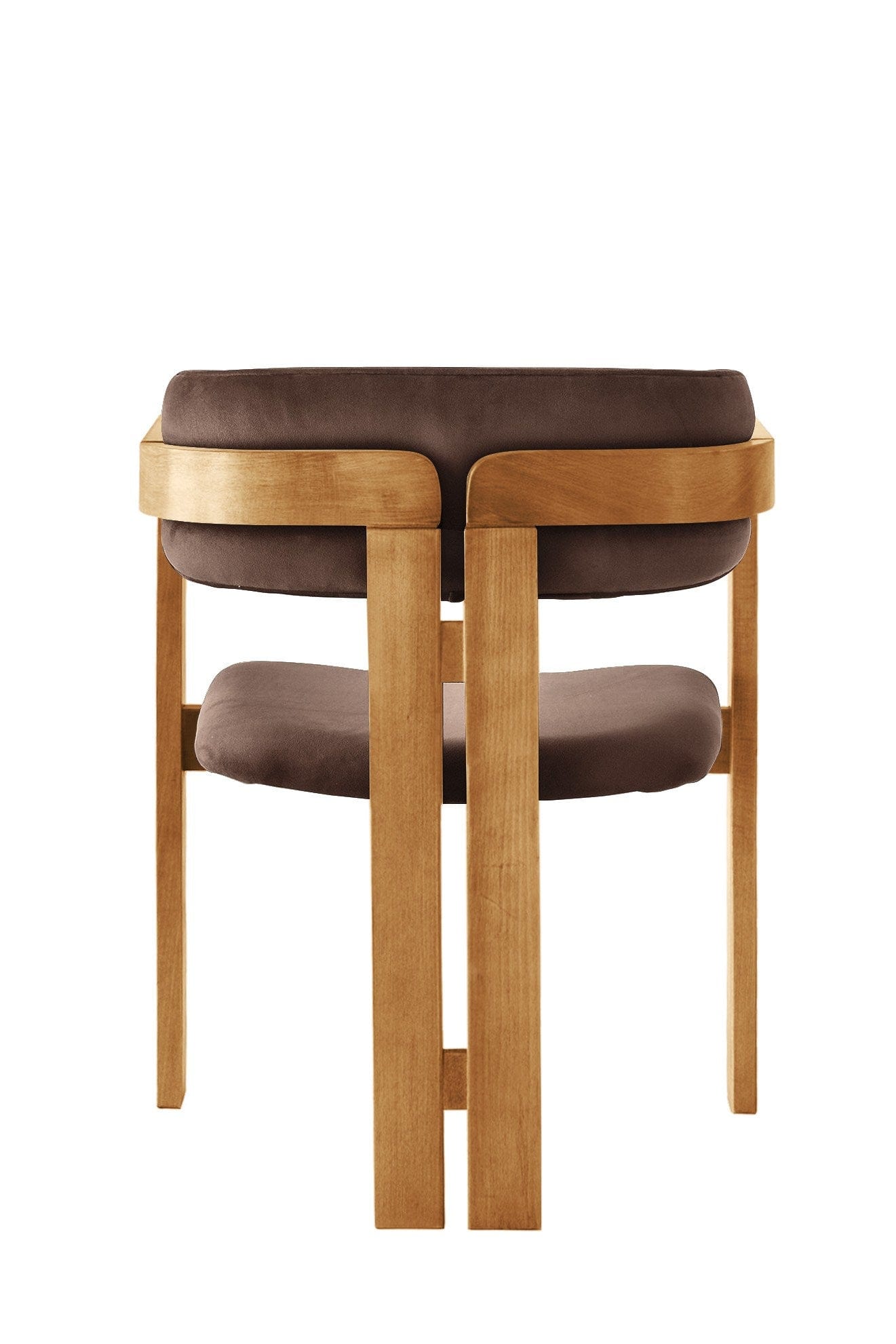 Scaun din lemn, tapitat cu stofa CO-039 Maro / Stejar, l58xA49xH76 cm (2)