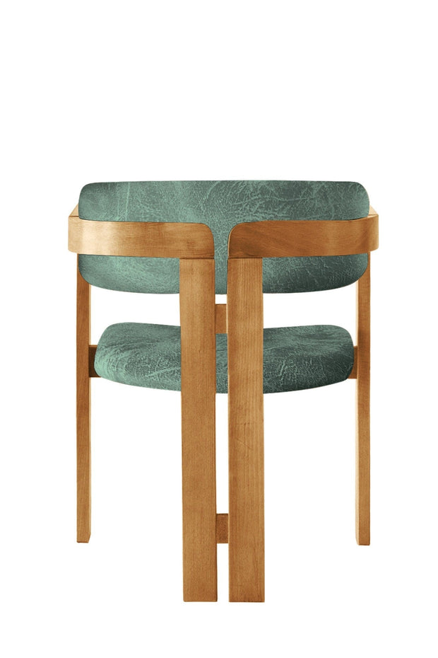 Asir Scaun din lemn, tapitat cu stofa CO-040 Verde / Stejar, l58xA49xH76 cm