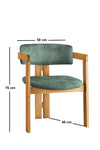 Asir Scaun din lemn, tapitat cu stofa CO-040 Verde / Stejar, l58xA49xH76 cm