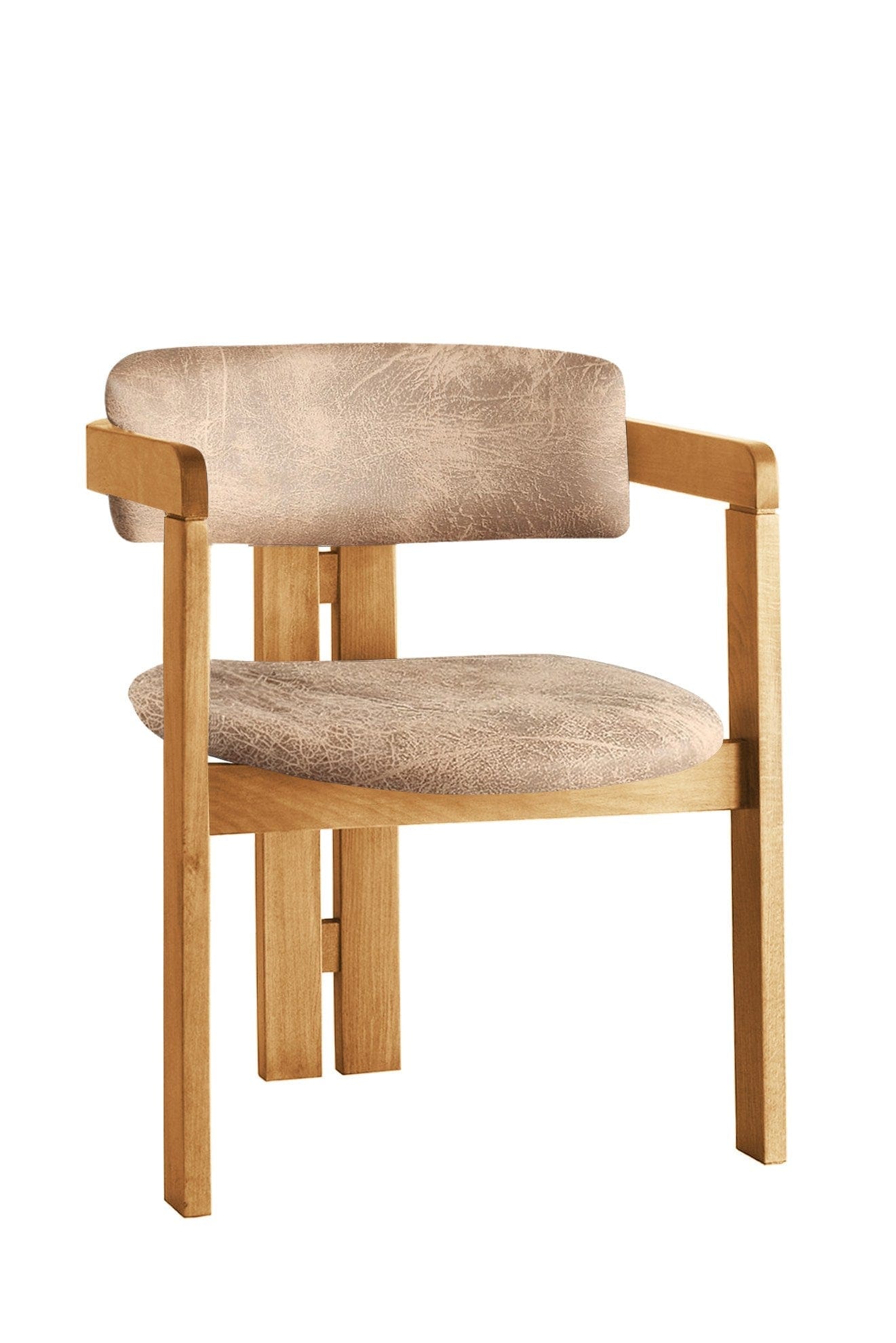 Asir Scaun din lemn, tapitat cu stofa CO-041 Bej / Stejar, l58xA49xH76 cm