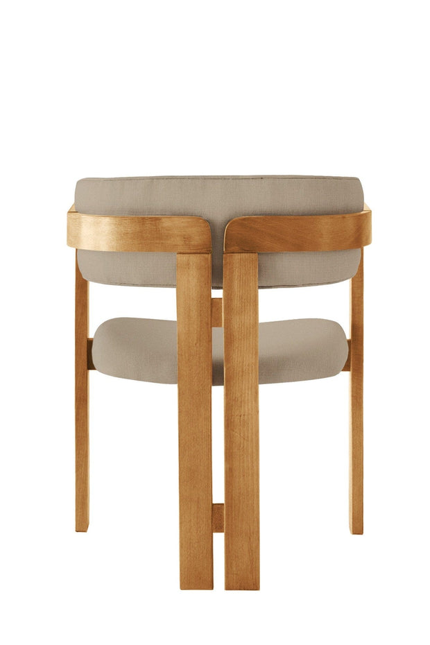 Scaun din lemn, tapitat cu stofa CO-042 Bej / Stejar, l58xA49xH76 cm (2)