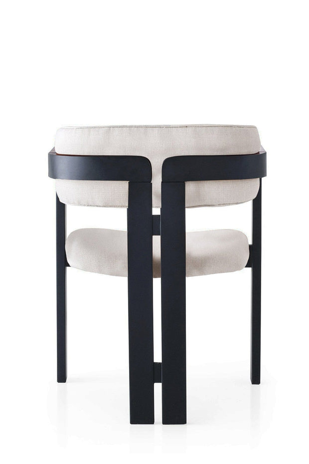 Scaun din lemn, tapitat cu stofa CO-045 Gri / Negru, l58xA49xH76 cm (1)