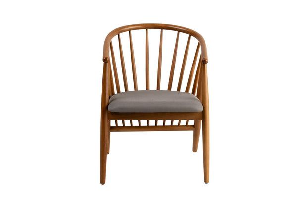 Scaun din lemn, tapitat cu stofa Doris Gri / Stejar, l58xA56xH82 cm (2)