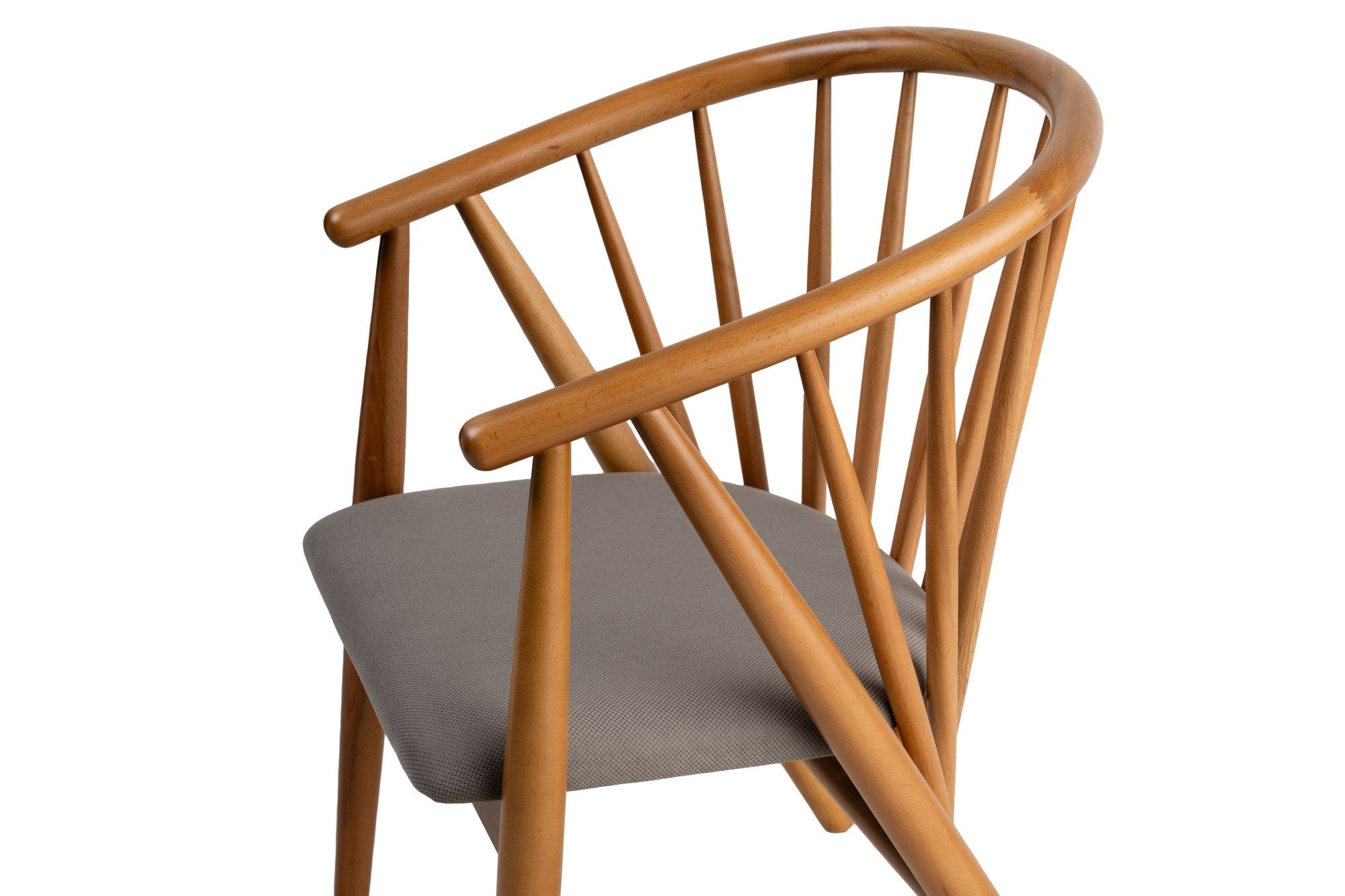 Scaun din lemn, tapitat cu stofa Doris Gri / Stejar, l58xA56xH82 cm (5)