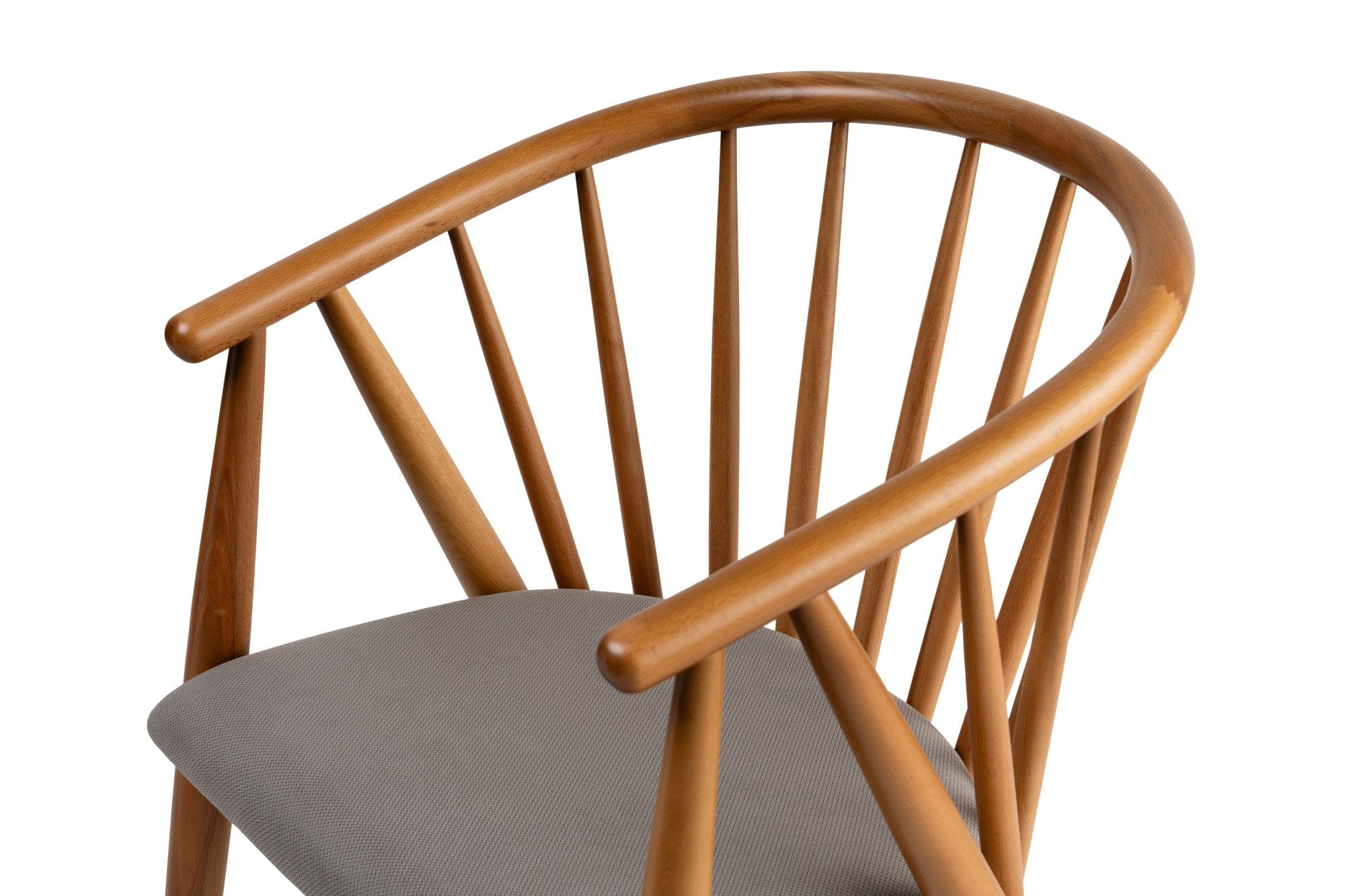 Scaun din lemn, tapitat cu stofa Doris Gri / Stejar, l58xA56xH82 cm (6)