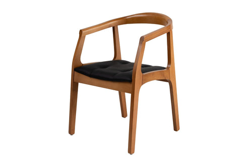 Scaun din lemn, tapitat cu stofa Mira Stejar / Negru, l53.5xA56.5xH75 cm