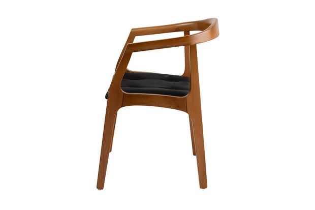 Scaun din lemn, tapitat cu stofa Mira Stejar / Negru, l53.5xA56.5xH75 cm (3)