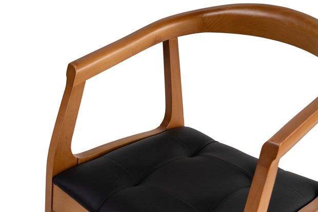 Scaun din lemn, tapitat cu stofa Mira Stejar / Negru, l53.5xA56.5xH75 cm (6)