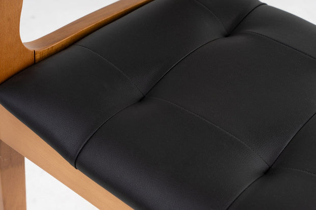 Scaun din lemn, tapitat cu stofa Mira Stejar / Negru, l53.5xA56.5xH75 cm (7)