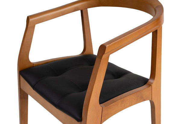 Scaun din lemn, tapitat cu stofa Mira Stejar / Negru, l53.5xA56.5xH75 cm (8)