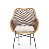 Scaun din ratan cu picioare metalice Kai-336 Natural / Negru, l64xA64xH89 cm (1)