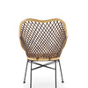 Scaun din ratan cu picioare metalice Kai-336 Natural / Negru, l64xA64xH89 cm (4)