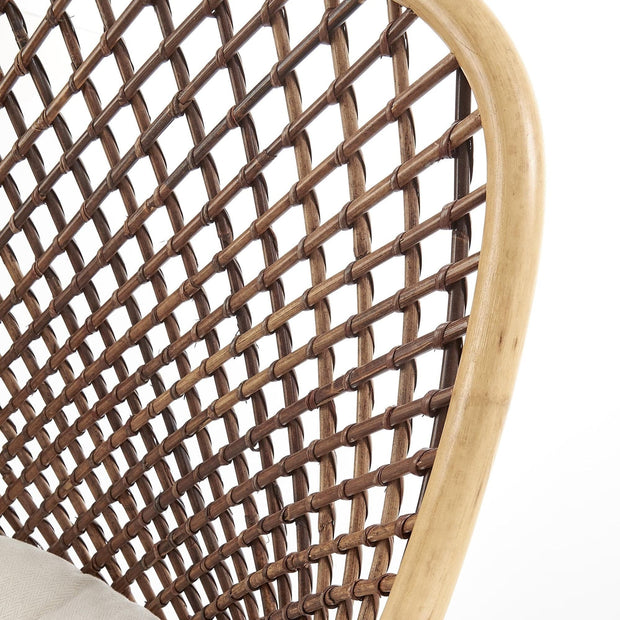 Scaun din ratan cu picioare metalice Kai-336 Natural / Negru, l64xA64xH89 cm (7)