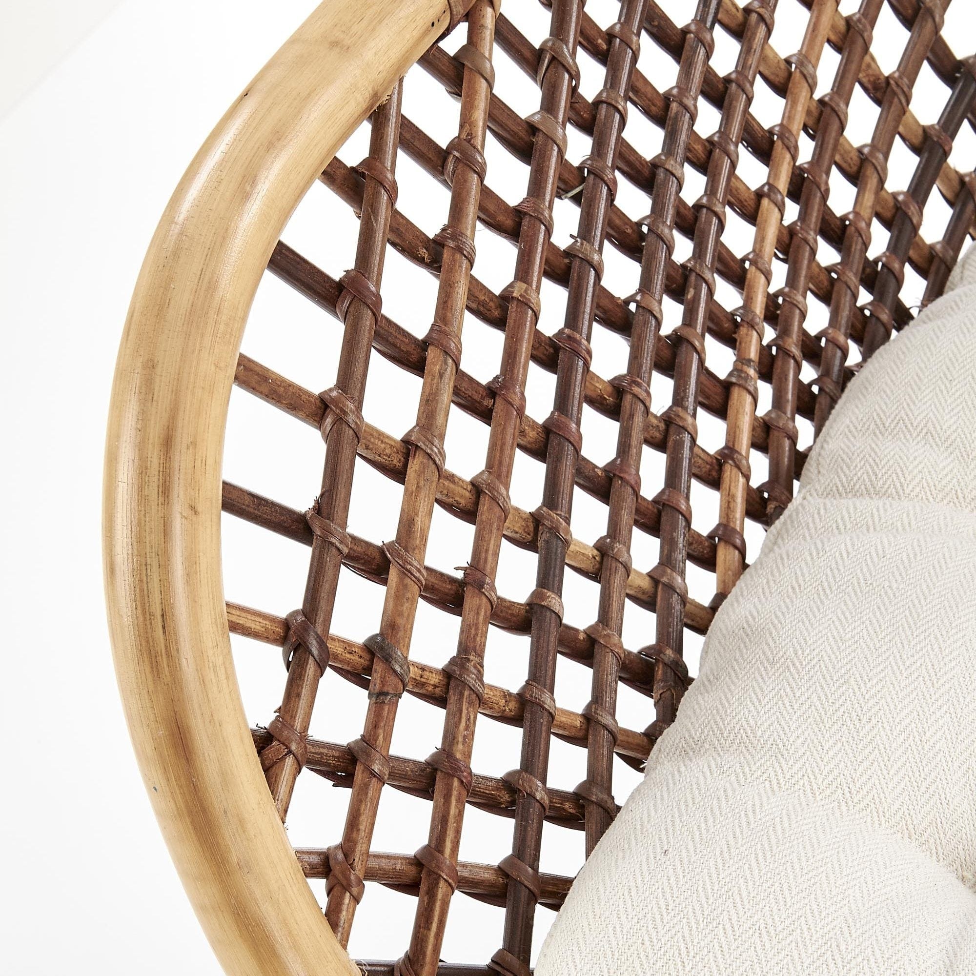 Scaun din ratan cu picioare metalice Kai-336 Natural / Negru, l64xA64xH89 cm (8)