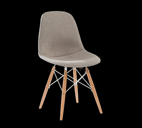 BFSummer Scaun pentru copii tapitat cu stofa si picioare din lemn Dynamic Grej, l50xA50xH85 cm