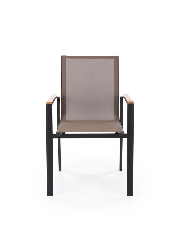 Halmar Scaun pentru gradina / terasa, din metal si material textil Fieris Maro / Negru, l57xA66xH88 cm