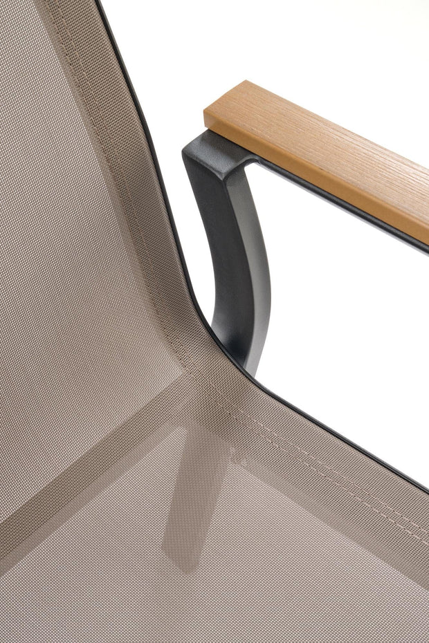 Halmar Scaun pentru gradina / terasa, din metal si material textil Fieris Maro / Negru, l57xA66xH88 cm