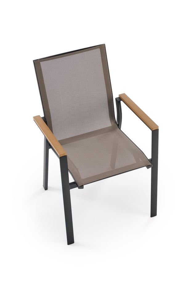 Halmar Scaun pentru gradina / terasa, din metal si material textil Fieris Maro / Negru, l57xA66xH88 cm