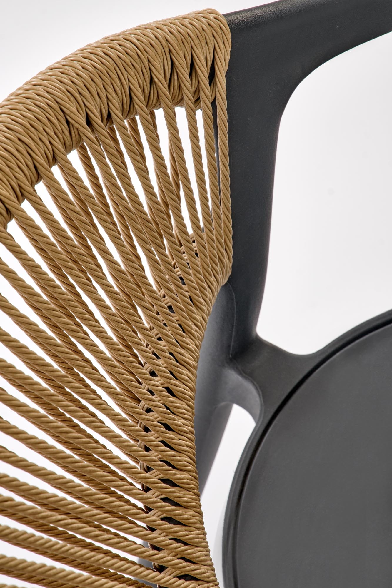 Halmar Scaun pentru gradina / terasa din polipropilena si material textil, Kai 582 Negru / Natural, l56xA55xH78 cm