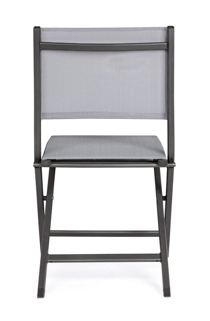 Scaun pliabil de gradina / terasa din metal Elin Gri / Antracit, l47xA57xH88 cm (4)