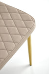 Scaun tapitat cu piele ecologica si picioare metalice, K501 Cappuccino / Auriu, l40xA50xH98 cm (5)
