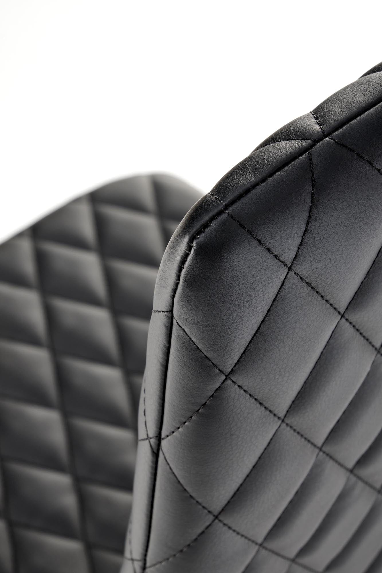 Scaun tapitat cu piele ecologica si picioare metalice, K501 Negru / Auriu, l40xA50xH98 cm (7)