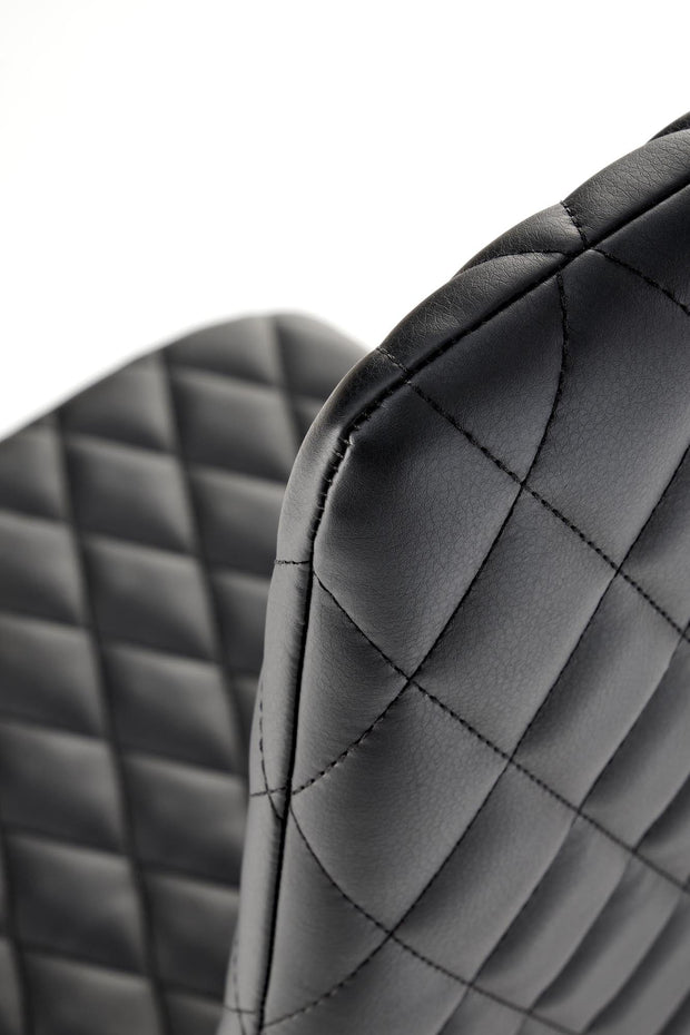 Scaun tapitat cu piele ecologica si picioare metalice, K501 Negru / Auriu, l40xA50xH98 cm (7)