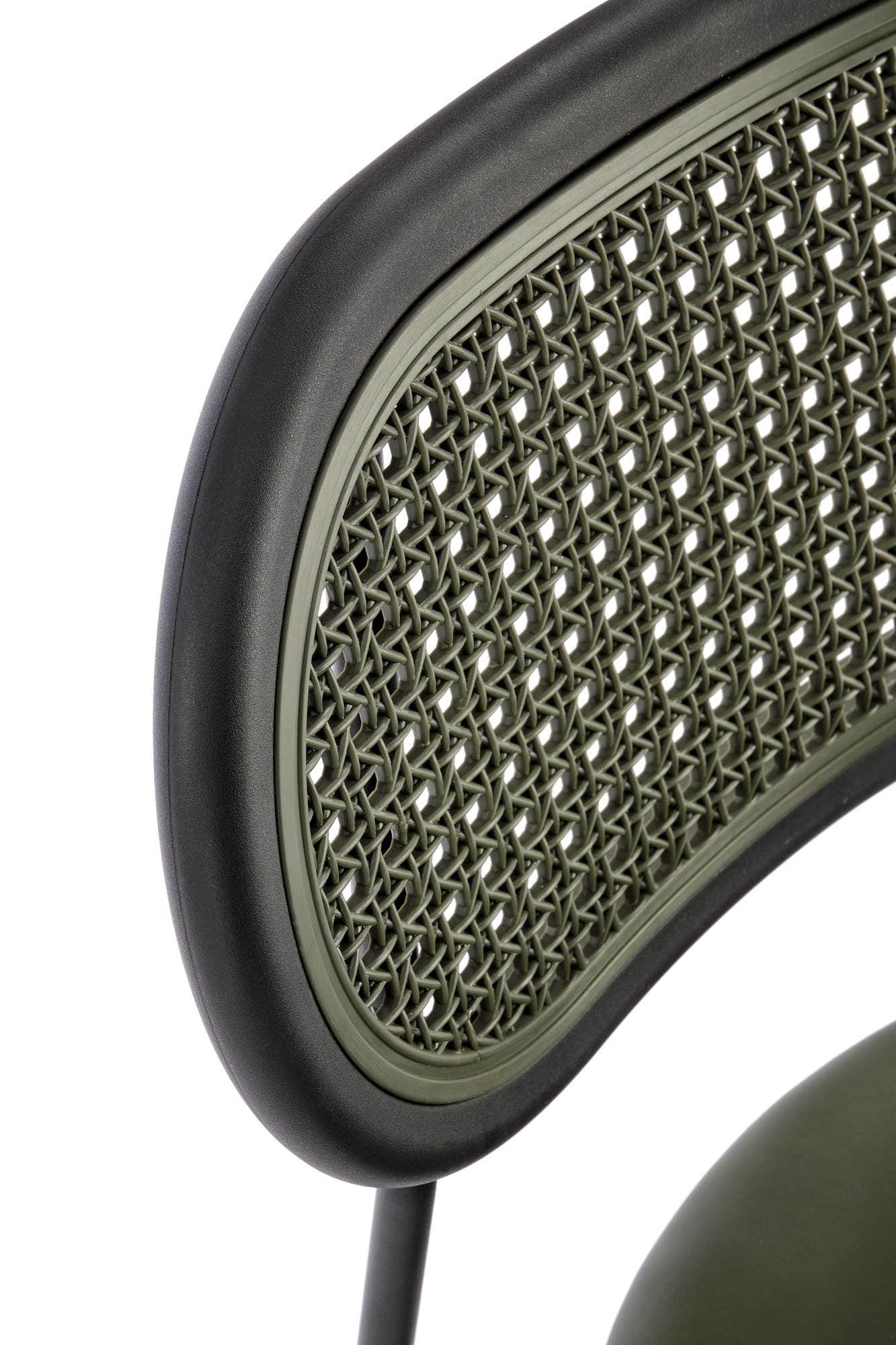 Scaun tapitat cu piele ecologica si picioare metalice, K524 Verde / Negru, l46xA51xH78 cm (7)